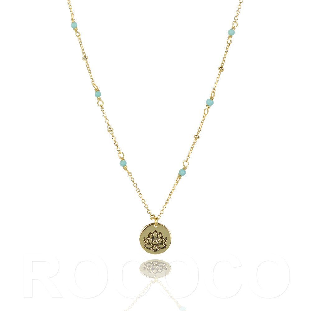 Enamel lotus faith necklace
