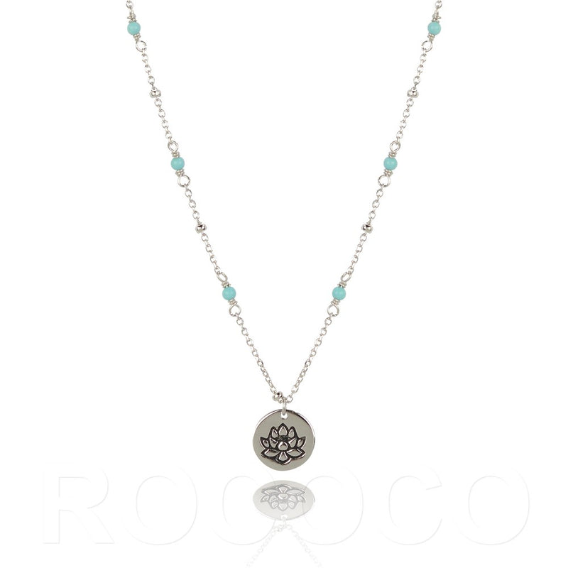Enamel lotus faith necklace